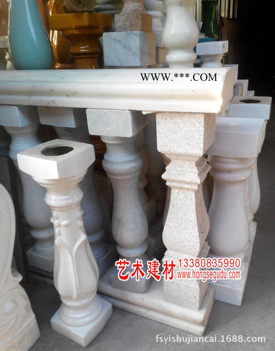 佛山红色古都 60 陶瓷栏杆 大理石栏杆 现代别墅住宅围栏栏杆图2