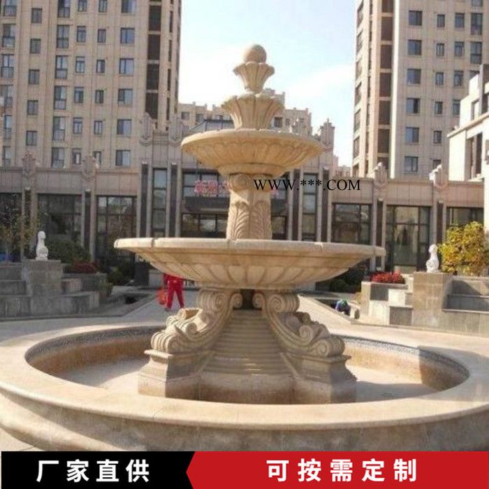 广场喷泉 大理石喷泉 黄锈石喷泉长期供货图6