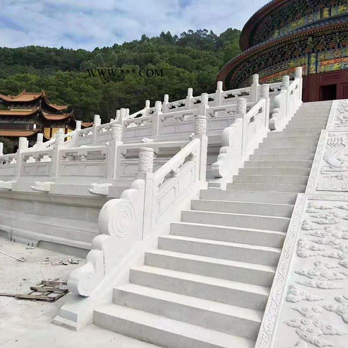 大理石石雕栏杆安装 大理石河道护栏多款 广场石栏杆来图定制图7