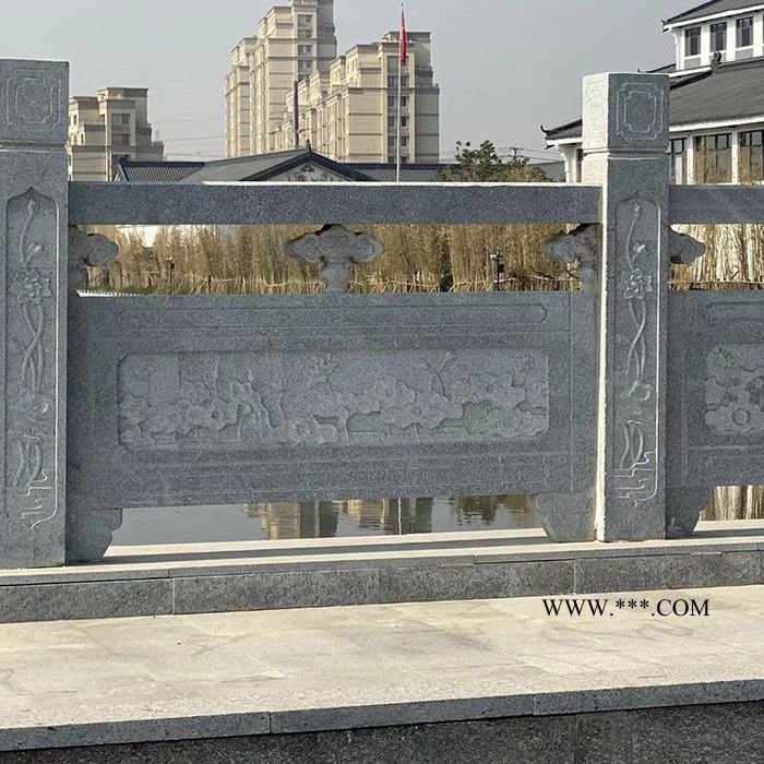 大理石石雕栏杆安装 大理石河道护栏多款 广场石栏杆来图定制图6