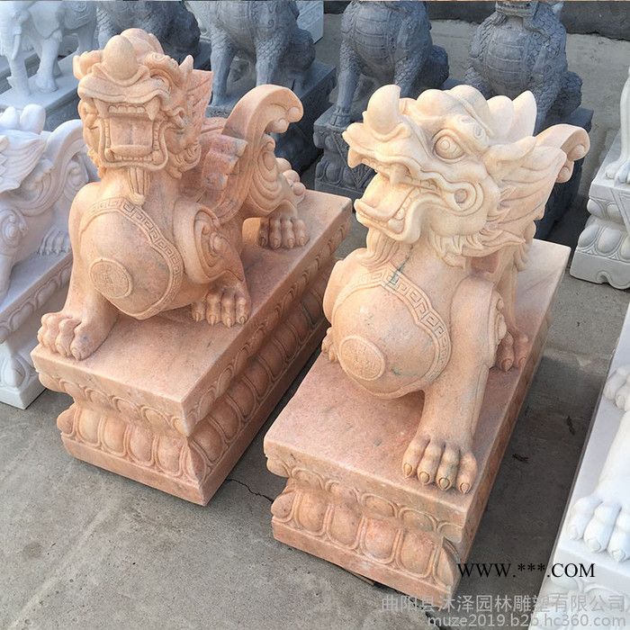 沐泽石雕厂家加工石雕麒麟雕塑大理石动物雕塑家居园林招财雕刻摆件图4