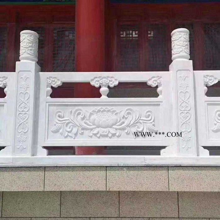 创艺石业 大理石石雕栏杆 大理石河道护栏 美丽石雕石栏杆图3