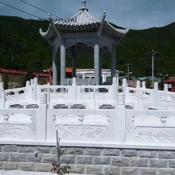 大理石栏杆  石桥扶手护栏厂家 白大理石栏杆 绿化石栏杆厂家图5