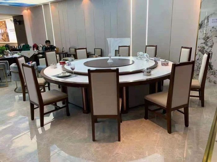 艺匠凰8562 红木饭店餐桌 红木饭店餐桌 豪华大理石电动餐桌图3