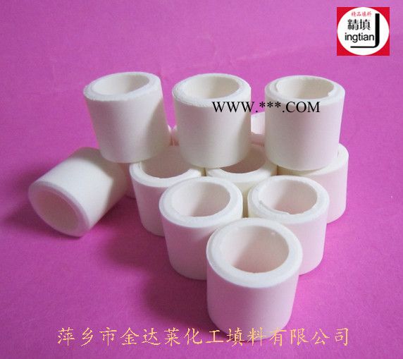 高铝陶瓷拉西环__40% 50% 70% 90%  92% 99%氧化铝刚玉拉西环 高强度瓷质散堆料  精填牌萍乡金达莱图1