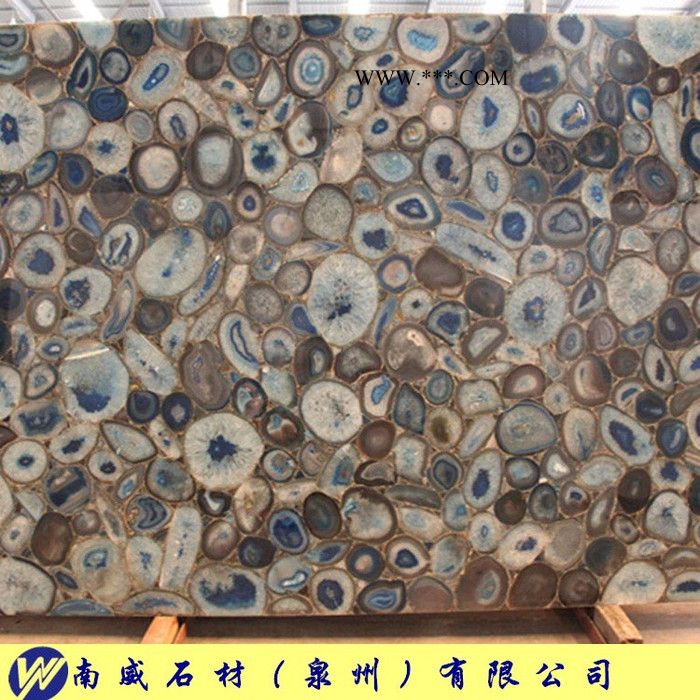 福建石材厂家南威供应蓝玛瑙花岗岩 石材花岗岩 地铺台面板 荔枝面火烧面光面图2