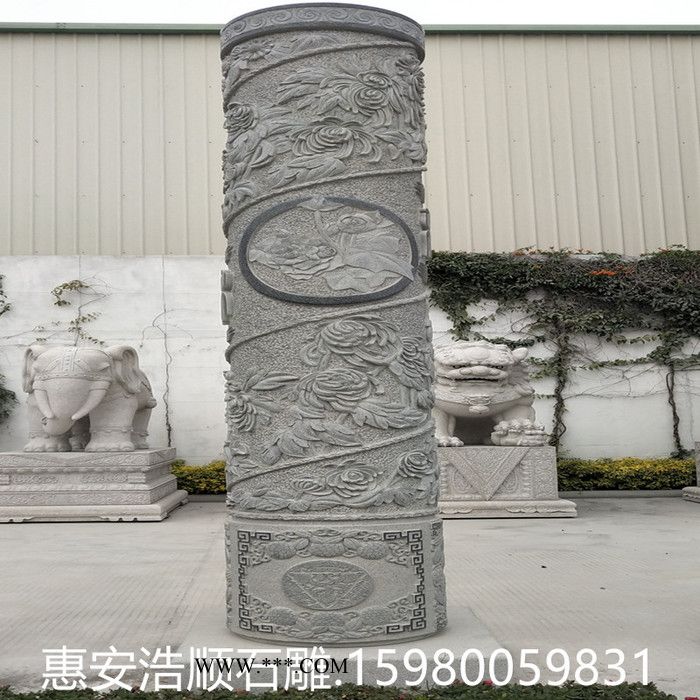 石雕广场文化柱大理石盘龙柱石雕华表汉白玉雕刻龙盘柱子图3