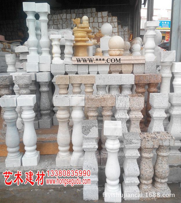 佛山石材 别墅 酒店 家用拉丝栏杆别墅栏杆 高中档住宅走廊阳台大理石栏杆图8
