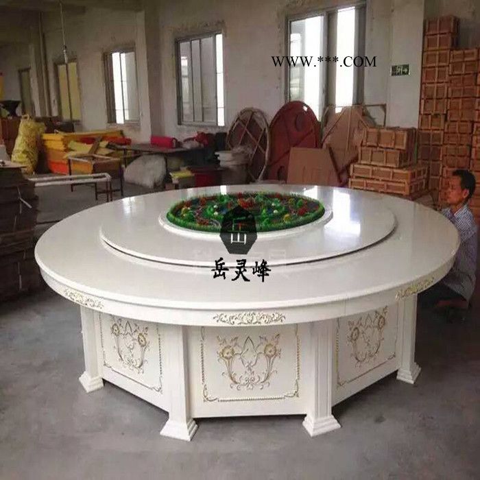 岚慧67989 人造大理石电动餐桌风格西式 颜色银色图3