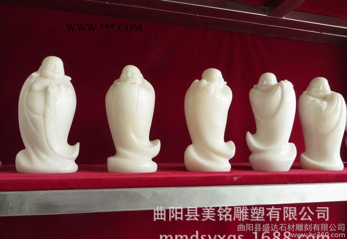 石雕小和尚 汉白玉大理石笑佛 小件工艺品摆件 家居饰品摆件图3