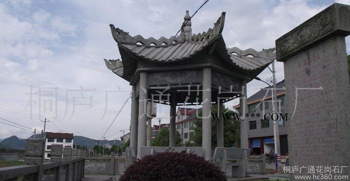 六角石亭—批发桐庐芝麻青雪花青花岗石石材石料图3