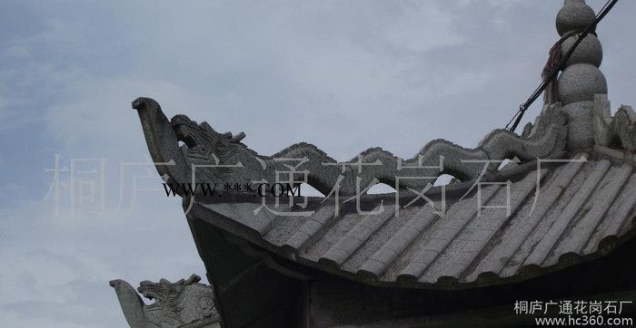六角石亭—批发桐庐芝麻青雪花青花岗石石材石料图1