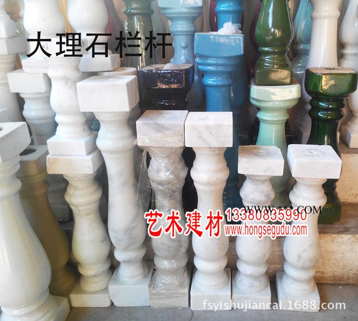 佛山石材 别墅 酒店 家用拉丝栏杆 高中档住宅走廊阳台大理石栏杆图2