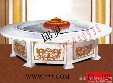 岚慧电动餐桌 乐从 大理石自动餐台  家用旋转餐 桌玻璃电动桌图2