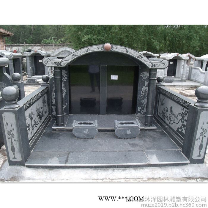 沐泽石雕墓碑汉白玉家族墓 墓地陵园石碑刻字大理石雕刻组合墓群图5
