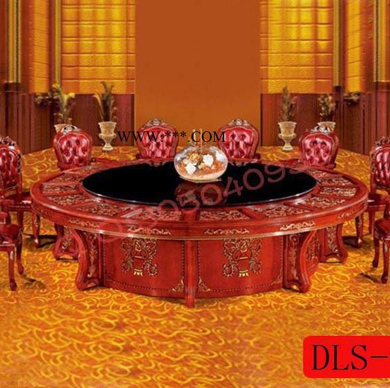 岚慧电动餐桌 乐从 大理石自动餐台 家用旋转餐桌 玻璃电动桌图3