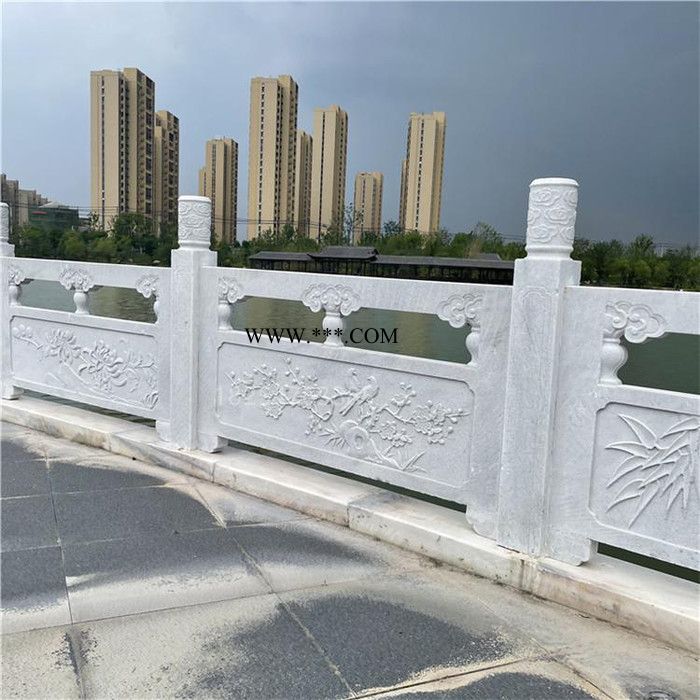 中辉 定制河道栏杆 汉白玉栏杆石雕 公园 广场河道大理石 景观栏杆图8