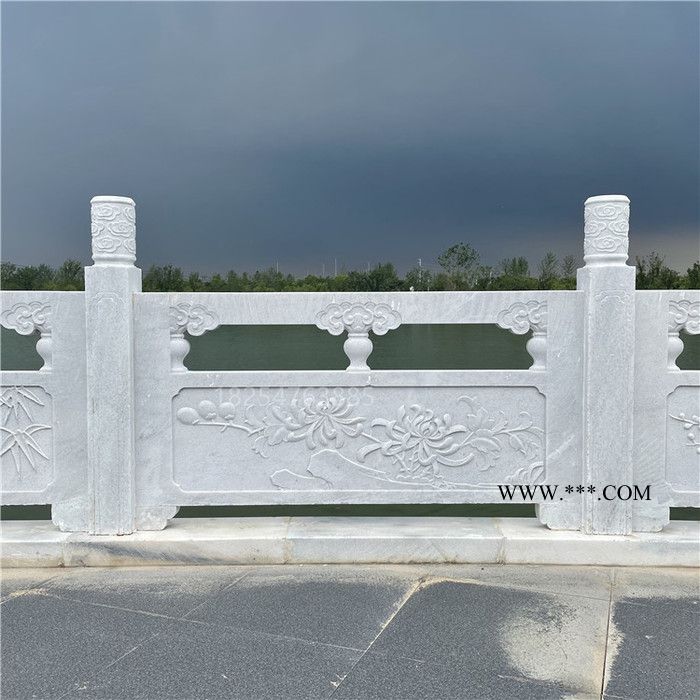 中辉 定制河道栏杆 汉白玉栏杆石雕 公园 广场河道大理石 景观栏杆图7