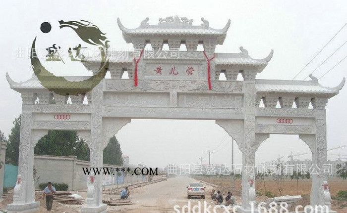 专业销售 曲阳石牌坊 仿古石牌楼 大理石牌坊 专业加工定做图3