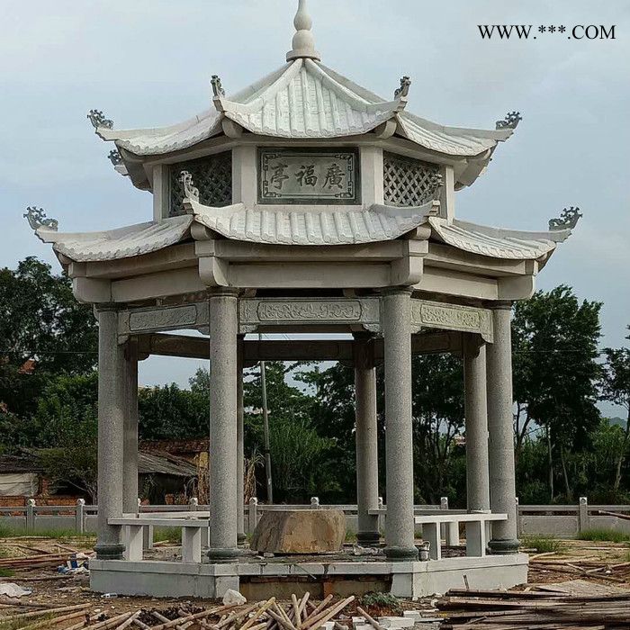 大理石石凉亭 六角石凉亭  仿古石凉亭市场报价图3