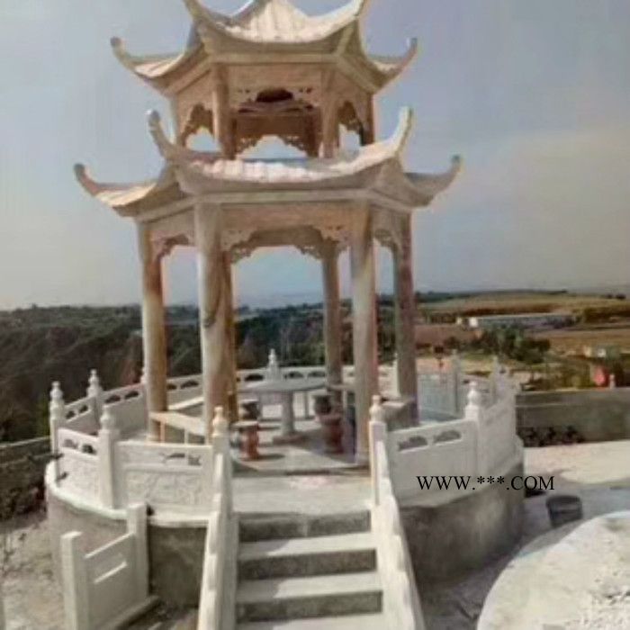 大理石石凉亭 六角石凉亭  仿古石凉亭市场报价图2