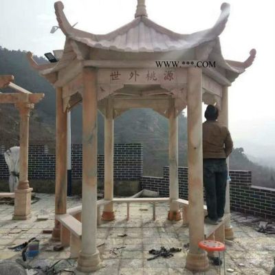 大理石石凉亭 六角石凉亭  仿古石凉亭市场报价