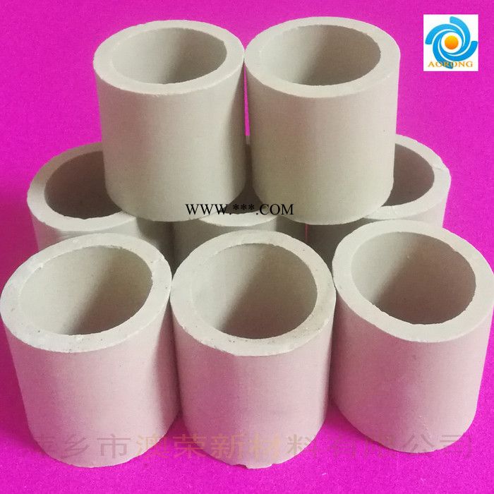 江西陶瓷拉西环  陶瓷拉西环填料 萍乡澳荣瓷质拉西环散堆填料 陶瓷釉面拉西环 刚玉拉西环 40% 45% 50%氧化铝环图5