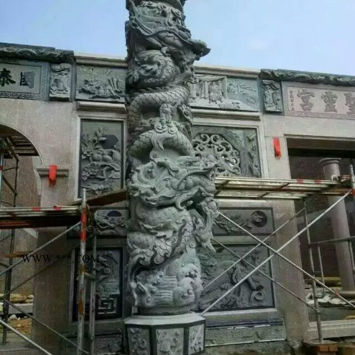 大理石石柱 广场石雕石柱 景区摆放石雕龙柱 长期供应图7