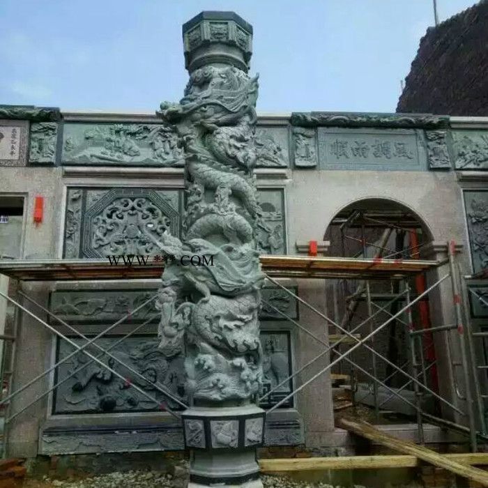 大理石石柱 广场石雕石柱 景区摆放石雕龙柱 长期供应图8