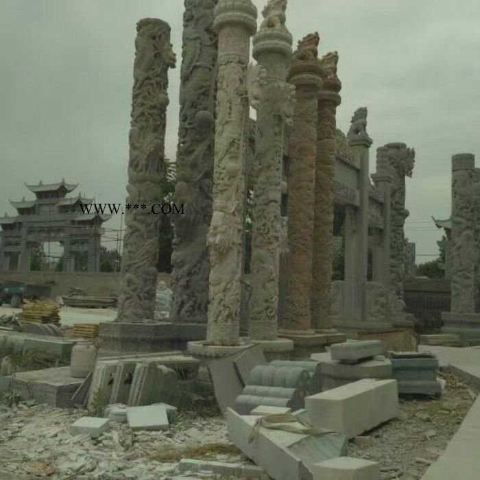 大理石石柱 广场石雕石柱 景区摆放石雕龙柱 长期供应图2