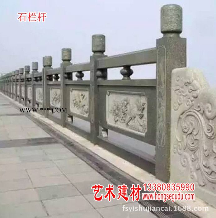 佛山石材 别墅 酒店 家用拉丝栏杆 高中档住宅走廊阳台大理石栏杆图3