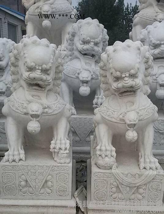 曲阳汉白玉石狮子 仿古石雕狮子 **狮子大理石狮子 招财石狮图2