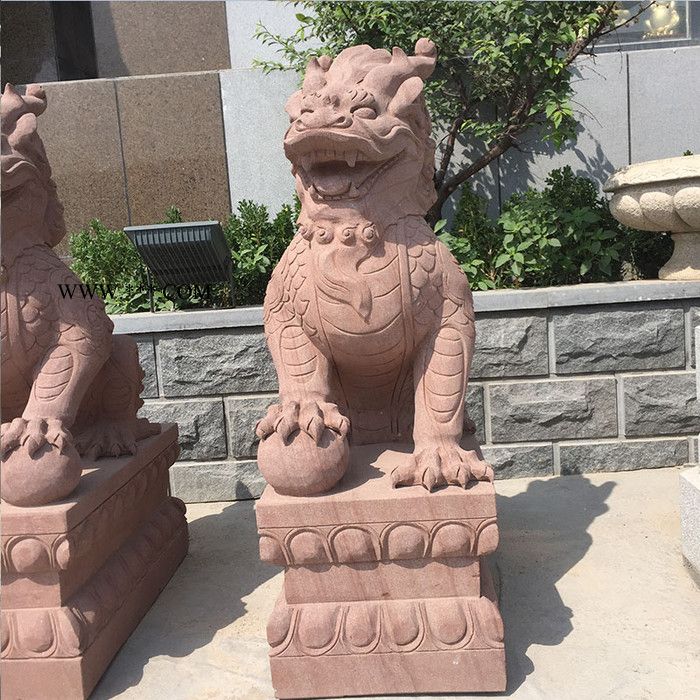 沐泽供应石雕麒麟 大理石雕刻麒麟 庭院别墅酒店招财摆件定做加工天然石材动物图4