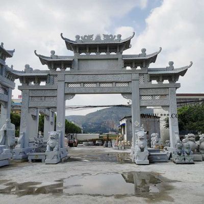 中式门楼牌坊多款 大理石牌坊定做 大理石山门报价