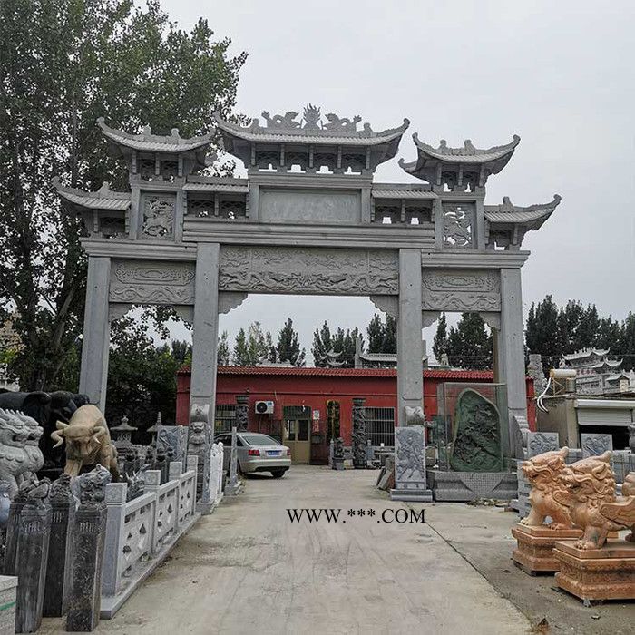 中式门楼牌坊多款 大理石牌坊定做 大理石山门报价图5