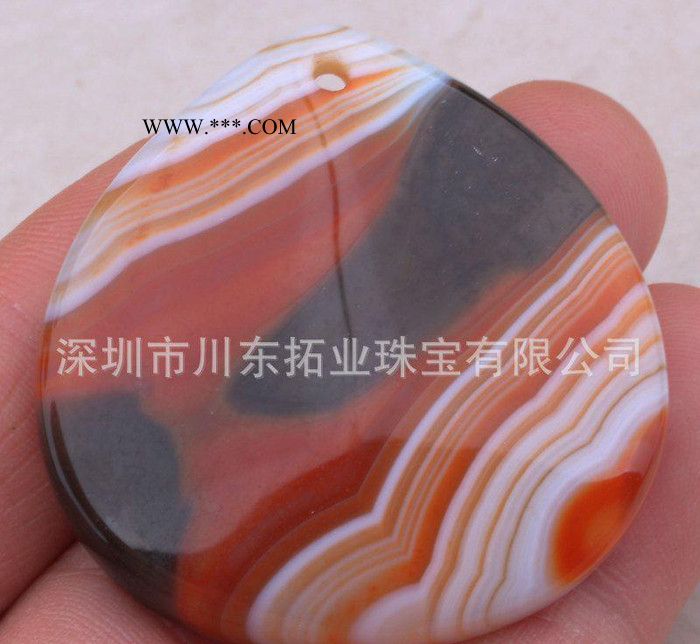 直销天然玛瑙染色水滴形带孔时尚吊坠D9669图2