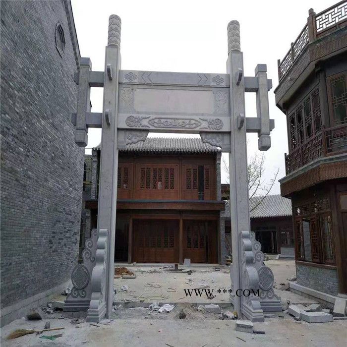 道路石牌坊定制 大理石牌坊定做 大理石山门价位图6