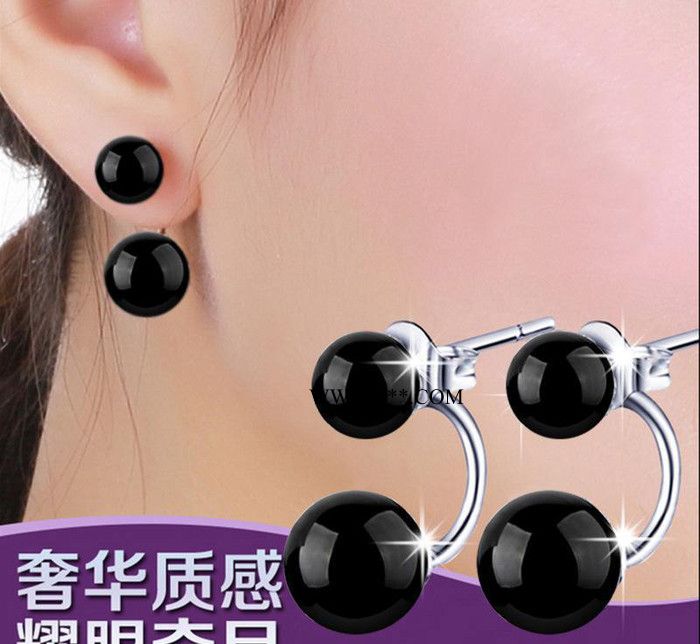 天然红玛瑙耳钉 女 纯银耳钉925纯银耳饰品耳钉 韩版时尚**图3