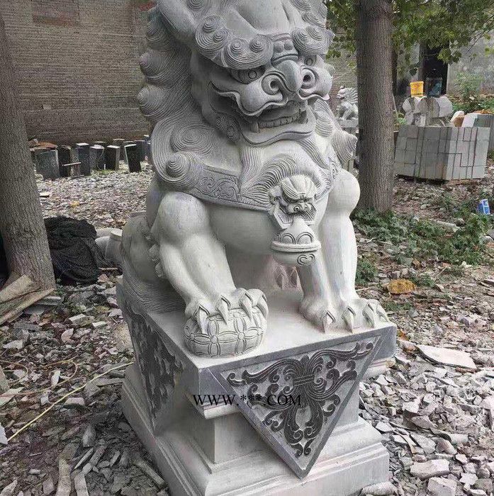 东河  石狮子厂家 门口石狮子 石雕狮子 汉白玉石狮子 青石狮子 大理石狮子图6
