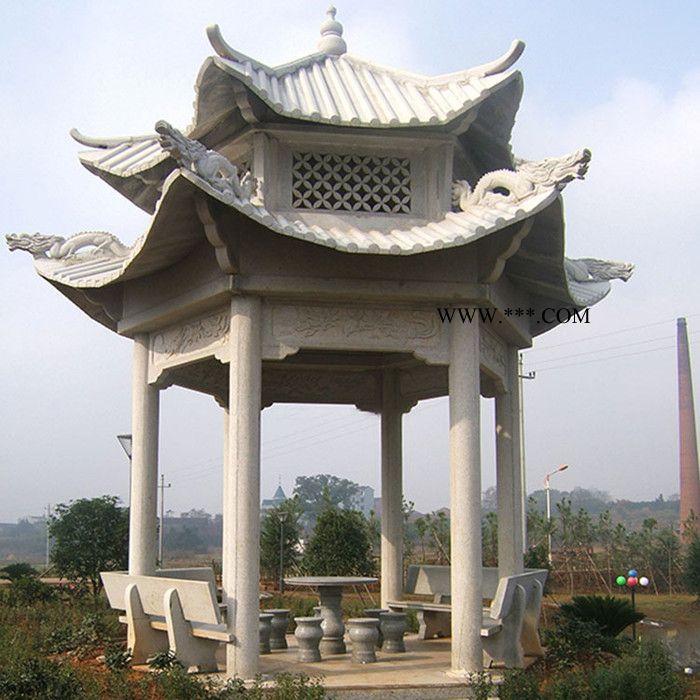 星博石业 石亭子石雕亭子景区亭子园林亭子大理石亭子等品牌图6