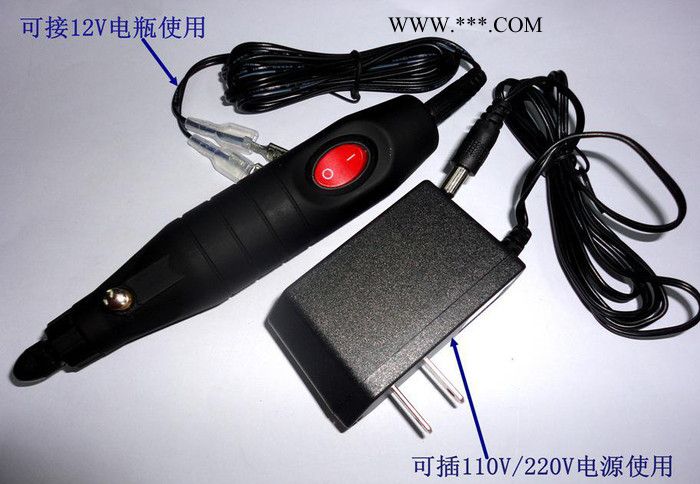 新款迷你小电磨12V雕刻笔修牙美甲电磨机水晶玛瑙玉石翡翠刻字图2