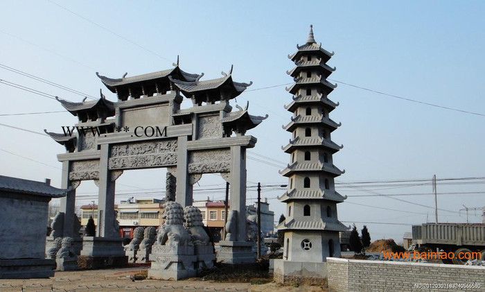 石牌坊石雕门楼 大理石牌楼 石雕牌坊图4