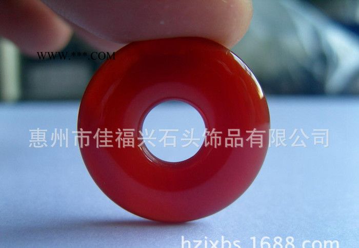 天然AAA级高质量 红色玛瑙 平安扣/怀古/仿古圈圈 玛瑙平安扣图3