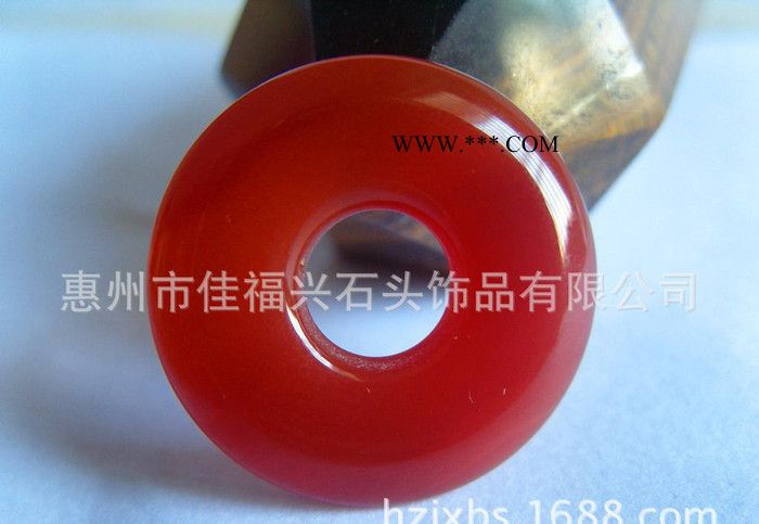 天然AAA级高质量 红色玛瑙 平安扣/怀古/仿古圈圈 玛瑙平安扣图1