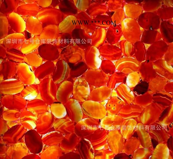 七号仓库生产天然红心玛瑙透光板 半宝石板 别墅背景墙 红玉玛瑙图3