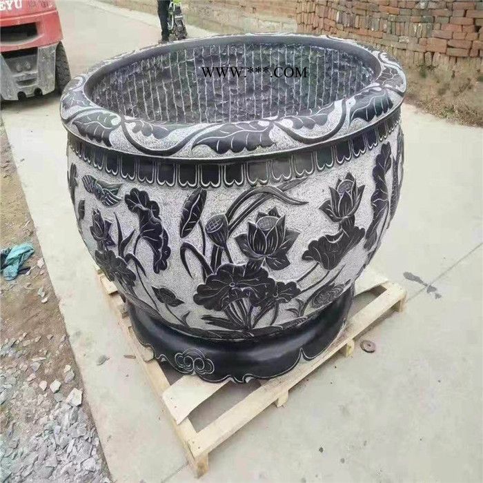 中辉 现货青石大缸 荷花缸 大理石鱼缸 石雕水缸 仿古雕塑庭院养鱼缸图6
