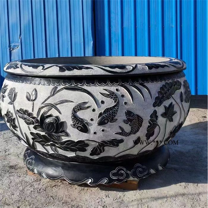 中辉 现货青石大缸 荷花缸 大理石鱼缸 石雕水缸 仿古雕塑庭院养鱼缸图7
