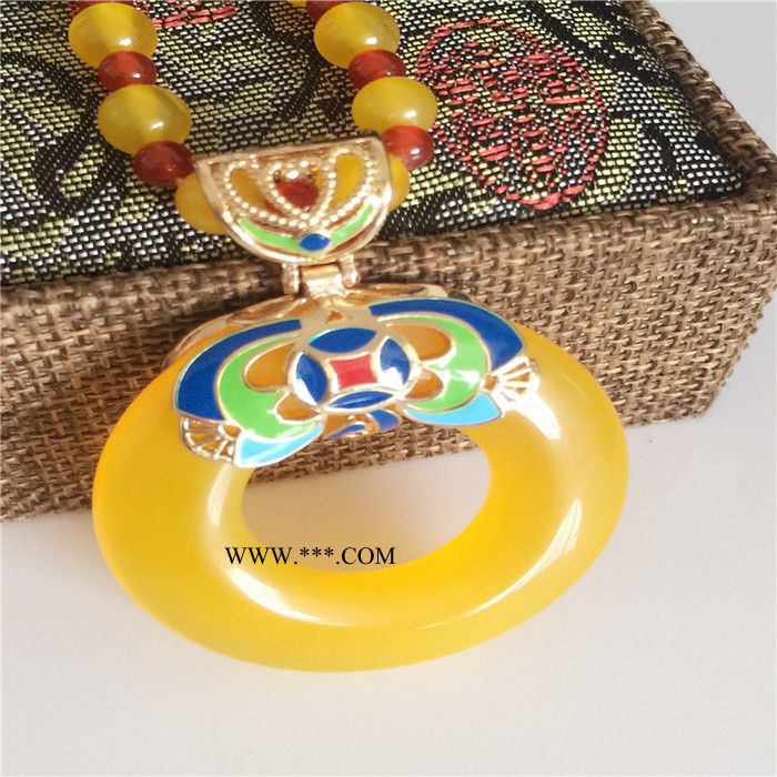 长款简约玛瑙玉髓毛衣链 项链 景泰蓝女式玉坠 电视购物产品 微商货源 微商代理 一件代发 吊坠项链图4