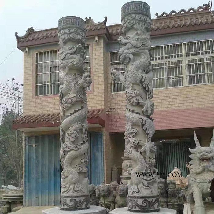 大理石龙柱  古代仿古石雕龙柱 大理石文化柱厂家报价 来电定制图2
