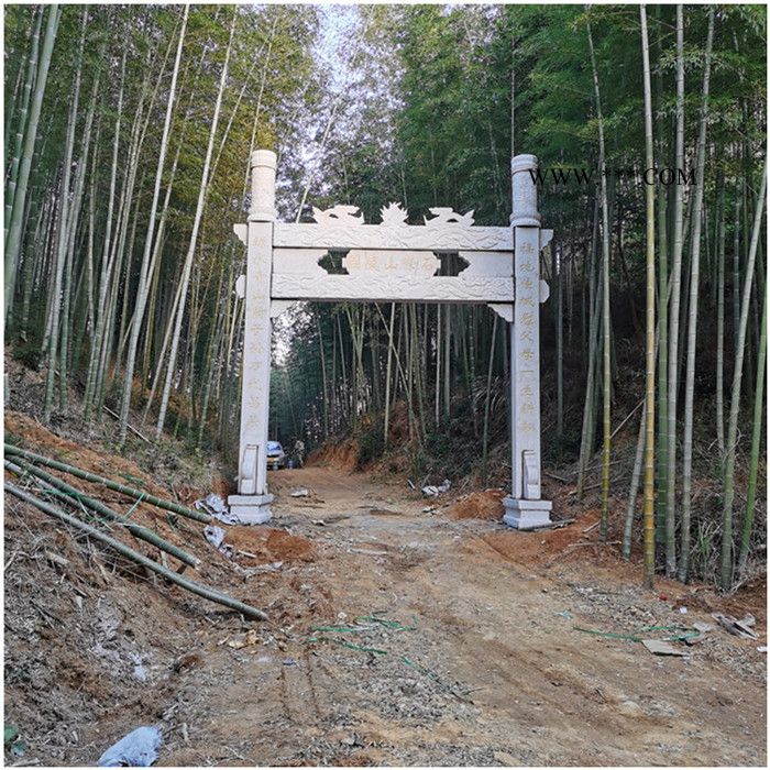 厂家定制石雕牌坊 大理石雕刻牌坊 景区村庄入口青石石雕牌坊 古建石牌坊图8